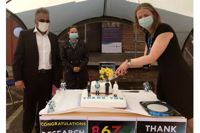 Anoop Chauhan, director of research, and chief executive Penny Emerit.
Portsmouth Hospitals University NHS Trust recruited more than 8,000 clinical trial participants in the last year. Picture: PHU NHS Trust