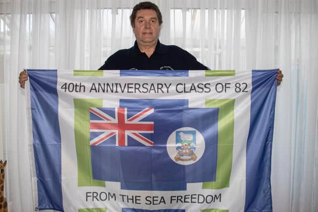Barrie Jones, a Falklands Veteran of Laburnum Grove, Portsmouth, has developed a number of products which are being sold to raise money for a new Falklands memorial in Portsmouth. Photos by Alex Shute