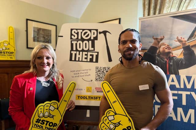 Amanda with Robert Bent from hit BBC show 'Sort Your Life Out' who backed the campaign.