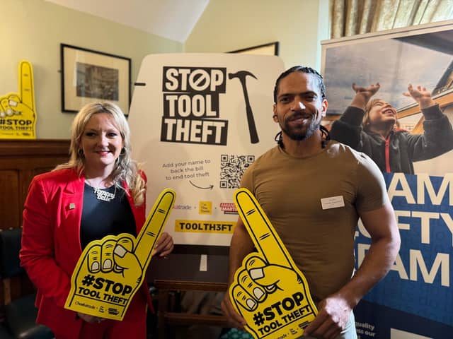 Amanda with Robert Bent from hit BBC show 'Sort Your Life Out' who backed the campaign.