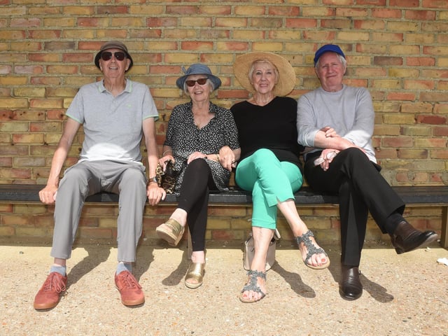 George Efford and June Moore from Wickham with friends Betty Yates and James Cahill from Watford at Lee-on-the-Solent.
(170622-62)