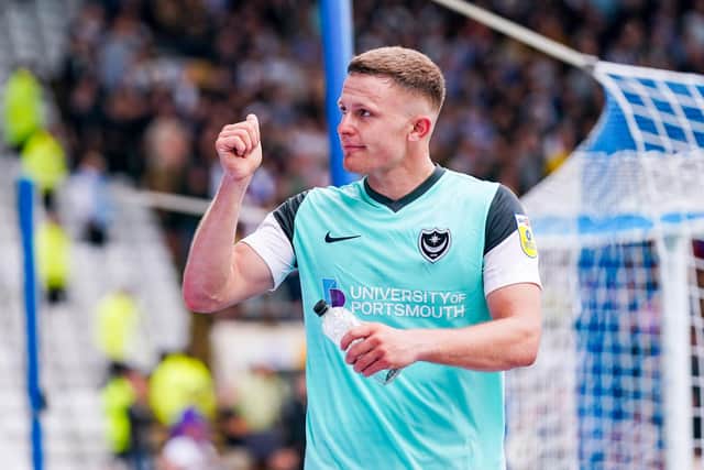 Colby Bishop was one of a number of Pompey players to thank the travelling faithful on Saturday.