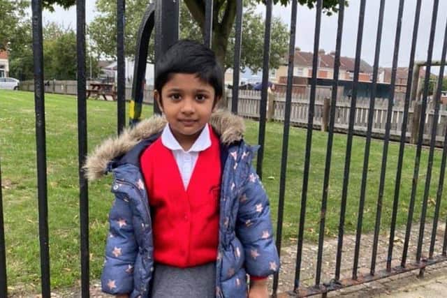 Back to school: Khushi Sona, from Southsea, is going into Year 1. Picture: Varsha Sona