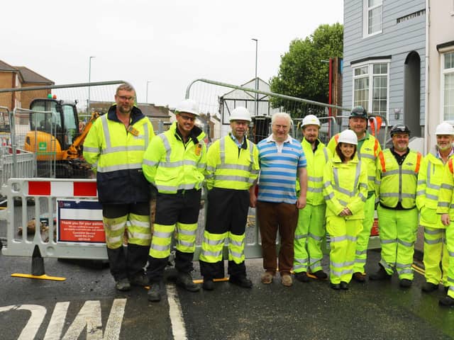 The engineers that worked on the repairs in Eastney Road.