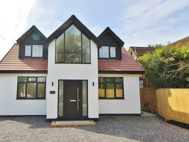 This property comes with four bedrooms, four bathrooms and two reception rooms as well as a spacious garden and private parking.