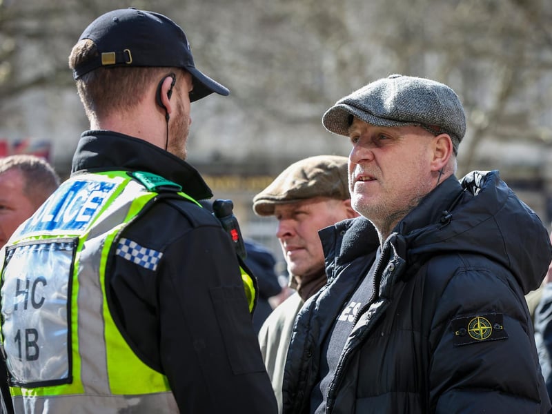 A Unity Rally, arranged by Stand Up To Racism Portsmouth, and a mass-deportation demonstration, arranged by UKIP, took place in Portsmouth's Guildhall on Saturday, March 15. Picture: Chris Moorhouse (150325-063)