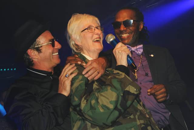 The Dub Pistols with 'Ma Langan' (mother of Tonic founder Steph Langan) on stage at The Wedgewood Rooms on March 5, 2022. Picture by Paul Windsor