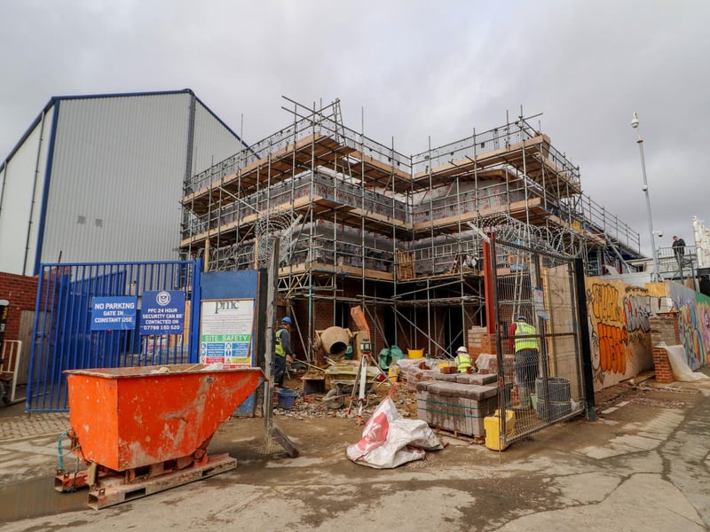 The new building in the south eastern corner of Fratton Park will have new PA and media facilities as well as a new control and security box.