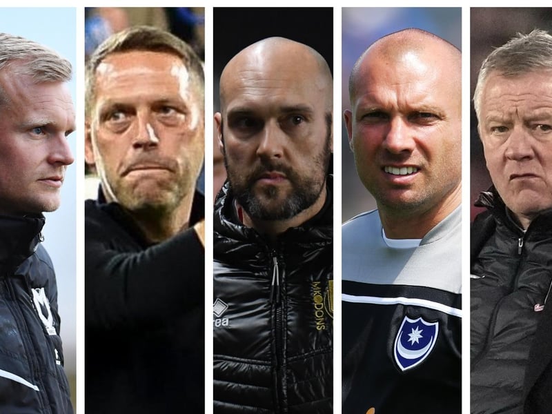 From left, Liam Manning, Leam Richardson, Luke Williams, Ian Foster and Chris Wilder.