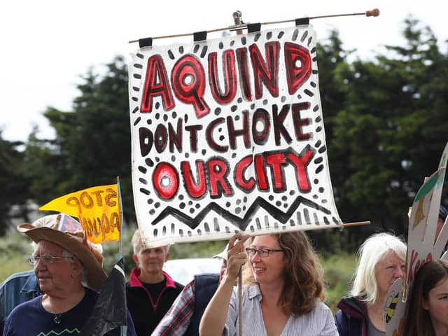 A 'Let's Stop Aquind' walking protest in July last year 
Picture: Sam Stephenson