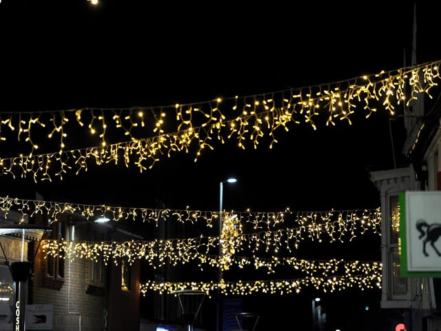 Christmas lights in High Street, Cosham, were switched on during the evening of Friday, November 22, 2024.Picture: Sarah Standing (221124-9038)