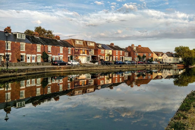 Still reflection. Calm water on Emsworth Mill Pond taken by Tom Bennett.