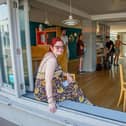 Sara Pollard-Dambach is opening a new restaurant, McDambis, formally Ask Pizza, FarehamPictured: Sara Pollard-Dambac at McDambis with her staff on 21 July 2021Picture: Habibur Rahman