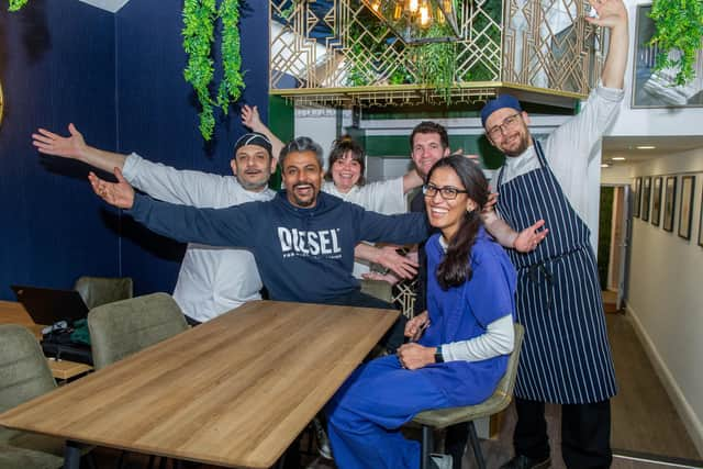 Antonio Cardaci, Phoebe Evans, Michael McCarthy, Marek Tocewicz and owners, Syed Karim and Nazmin Akthar at Mangosteen  Picture: Habibur Rahman