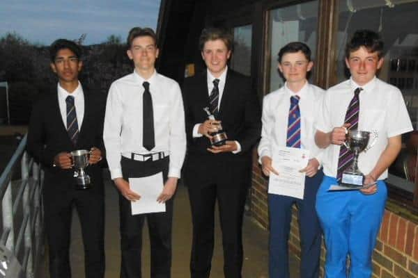 Flashback - Aman Uddin, left, after his Hampshire under-16s championship success.