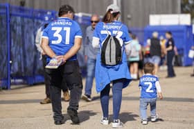 Pompey fans makes their way to Fratton Park on foot