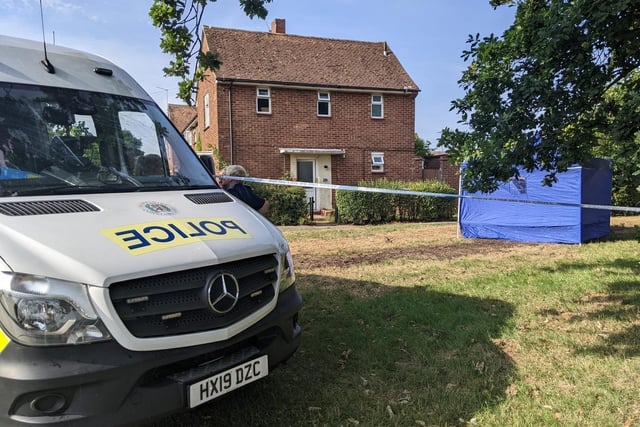 The murder investigation scene in Botley Drive, Leigh Park, that led to Shaye Groves being convicted of murder of Frankie Fitzgerald.