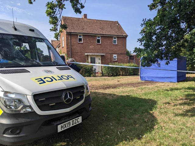 The murder investigation scene in Botley Drive, Leigh Park, that led to Shaye Groves being convicted of murder of Frankie Fitzgerald.