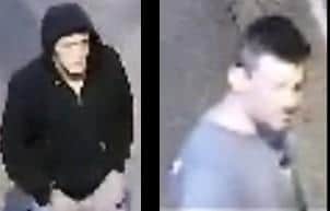 Police want to speak to these men. Pic Hants police