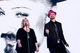 Amba with Boy George on tour.