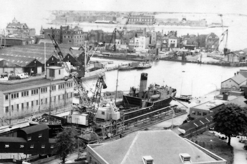 A view from the  Portsmouth power station roof towards Point, Old Portsmouth.