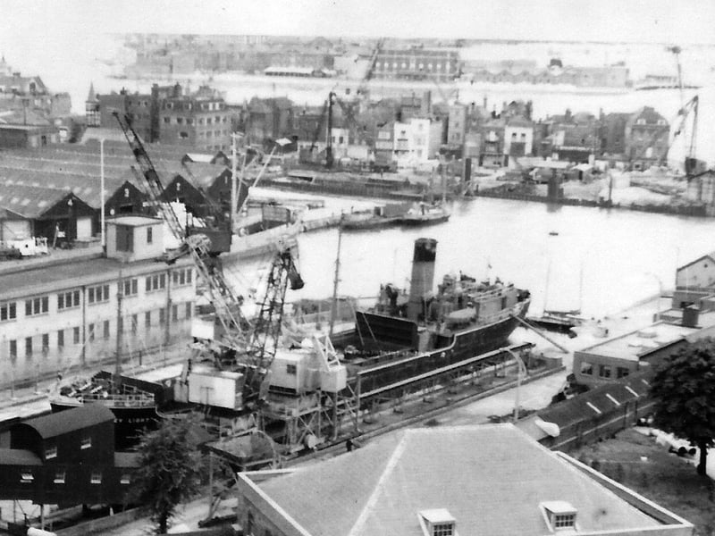 A view from the Portsmouth power station roof towards Point, Old Portsmouth.