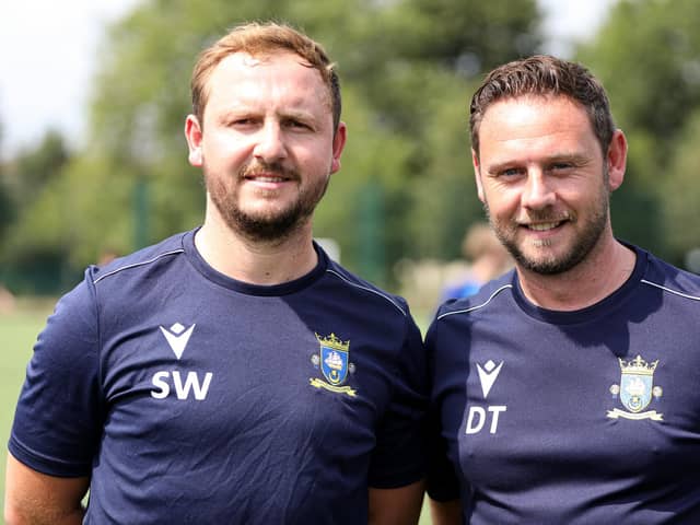Shaun Wilkinson, left, with Danny Thompson - Wilkinson now believes Thompson should be given the Baffins first team manager's role he has just stepped away from. Picture: Chris Moorhouse