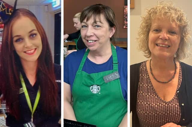 From left - Jess West, Vicky Bennett and Teresa Cook are all celebrating a decade working at Whiteley shopping centre