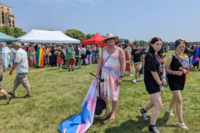 Lana Chapman, attending Portsmouth Pride on Southsea Common.