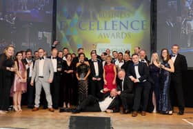 Winners from the The News, Portsmouth Business Excellence Awards 2020 with (right) Mark Waldron, editor of The News, Portsmouth.

Picture: Sarah Standing (210220-8562)