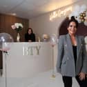 Owner Kimberley Dunn at the launch of her BTY by Kimberley beauty clinic in Market Parade, Havant. PA Chloe Reynolds is also pictured, leftPicture: Chris Moorhouse (jpns 060721-12)