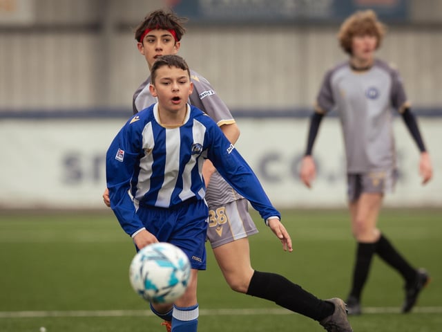 Action from the U15 Campbell McFaull Invitation Cup final between Hayling St Andrews Blue and Hayling St Andrew White. Picture: Keith Woodland (260221-366)
