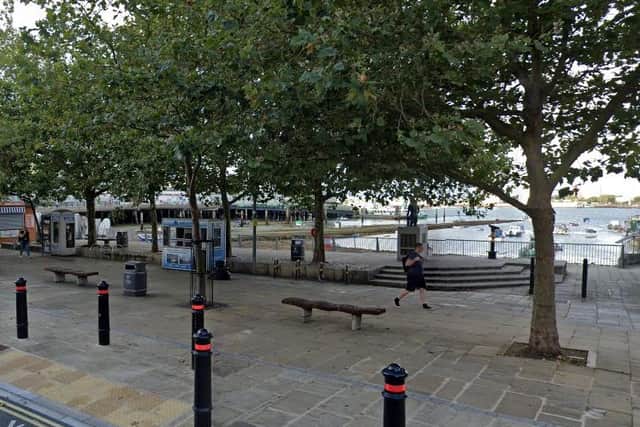 The HMS Royal Oak Association has submitted plans to erect a memorial to the battleship between The Hard interchange and Portsmouth Historic Dockyard. Photo: Google StreetView