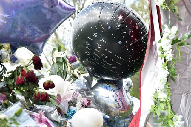 Floral tributes at Cosham Park in Cosham, Portsmouth, for Jake Norman.
Picture: Sarah Standing