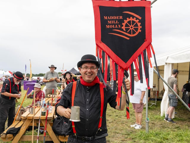 Morris Dancer celebrates his birthday at Wickham Festival