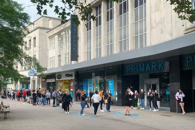 Queues outside Primark in Commercial Road. Picture: Sarah Standing