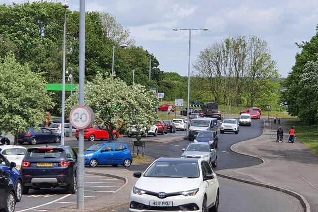 Traffic has become clogged entering and exiting the Purbrook Way roundabout in Havant after a lorry broke down on the road, according to reports.