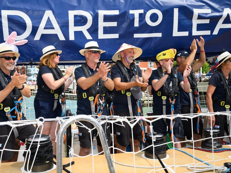 Team Dare to Lead return to Gunwharf after setting off 11 months ago.Picture: Keith Woodland (270721-8)