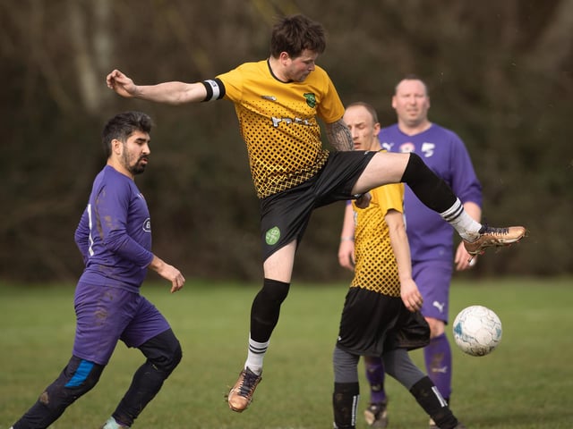 Action from AFC Tamworth's 7-2 victory over Gosham Rangers in Division Two of the City of Portsmouth Sunday League. Picture: Keith Woodland (120321-343)
