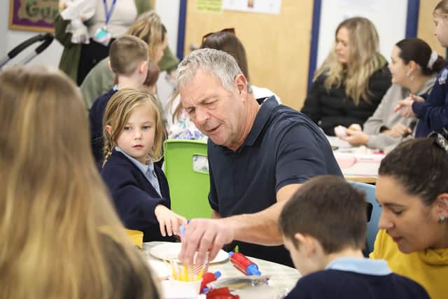 Messy Church often involves parents and children working together with craft, glue and paint