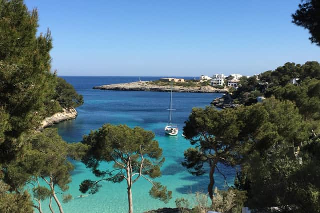 The view from the Hotel Cala d'Or into the quiet bay. The hotel is the only one at this bay and looks out on gardens and villas. Picture: Sardinia Yoga