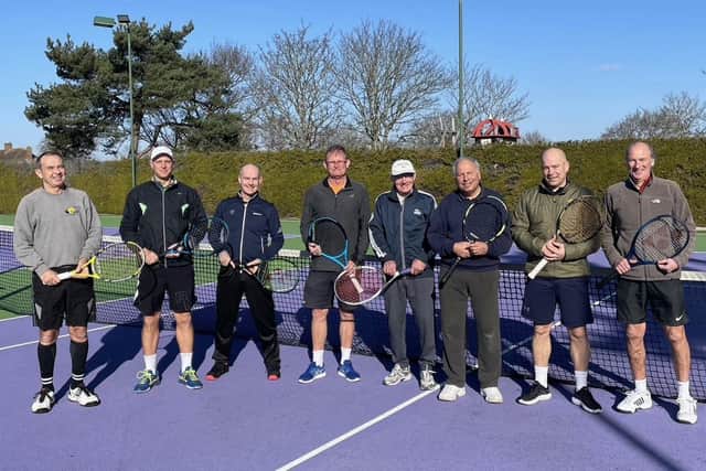 Warsash 3rds v Lee 3rds. From left - John Dubber, Dan Thurgood, Jon Lee, Nick Wallis, Trevor Spence, Nigel Banton, Michael Isaacs, Jon Tims