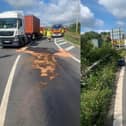 A large oil spillage on the M27 yesterday (August 10) caused road closures.