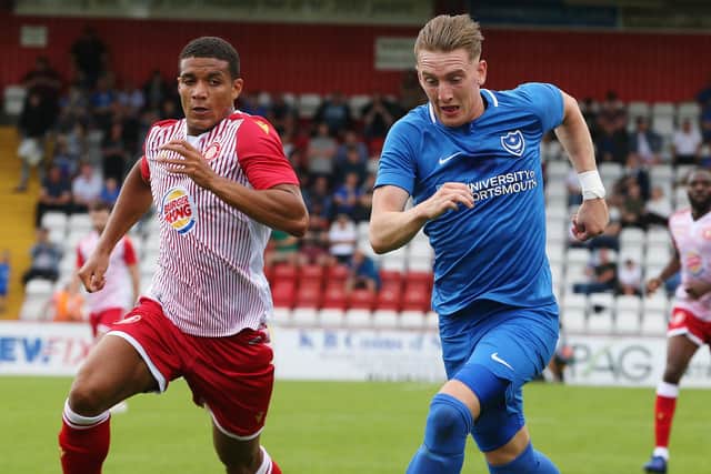 Ronan Curtis in friendly action against Stevenage last summer. Picture: Joe Pepler