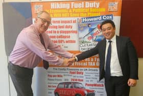 Alan Mak MP with Howard Cox, founder of FairFuelUK
