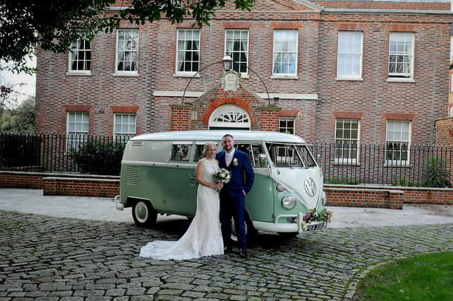 Dulcie and Pete May on their wedding day. Picture: Mark Robbins Photography