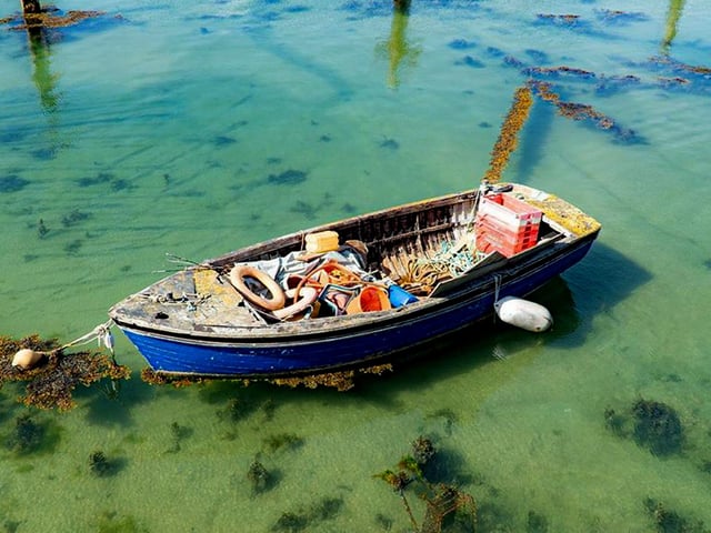 The water at Portsmouth Historic Dockyard has rarely look clearer than this.