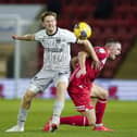 Denver Hume battles for possession in 10-man Pompey's 2-1 success at Leyton Orient in the Bristol Street Motors Trophy. Picture: Jason Brown/ProSportsImages