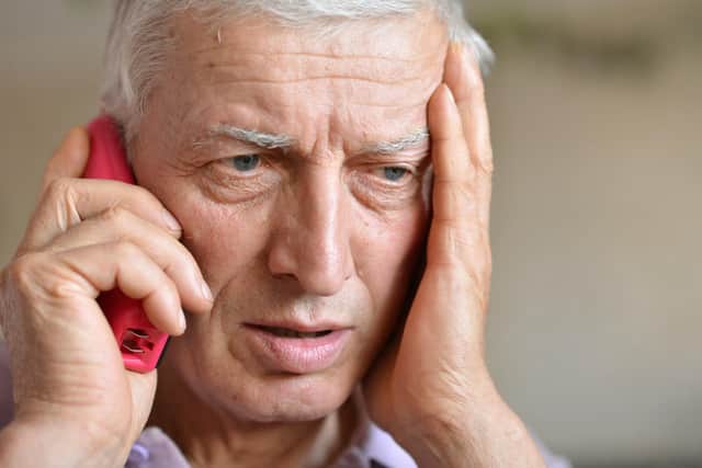 Picture: Posed by model.Portsmouth pensioner Fred Bullivant was alarmed and confused when he received an unexpected call claiming that his annual nuisance call membership service was about to expire.The 85 year old widower was recently diagnosed with early onset dementia, so the last thing he needed was to be bombarded with annoying calls from a privacy firm insisting they were about to take £149 from his bank account.Warning bells start to ring when his daughter Helen discovered he was being called almost on a daily basis about a service to intercept and eliminate sales calls he’d never signed up to.Helen said she routinely visits his Eastney home once a week to do his essential shopping and they’ve an arrangement to alert her to cold callers so that he’s not prey to rogue traders