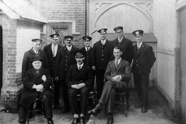 Cosham railwaymen with Mr Farbrother front centre. Picture: Paul Costen collection